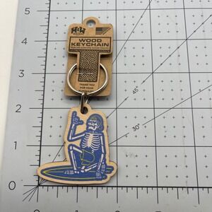 Metal and Wood Co Key Chain Travel Cool Dude Skeleton‎ Surf Life